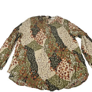 Indigo Soul Tunic Top Women 2XL Patchwork